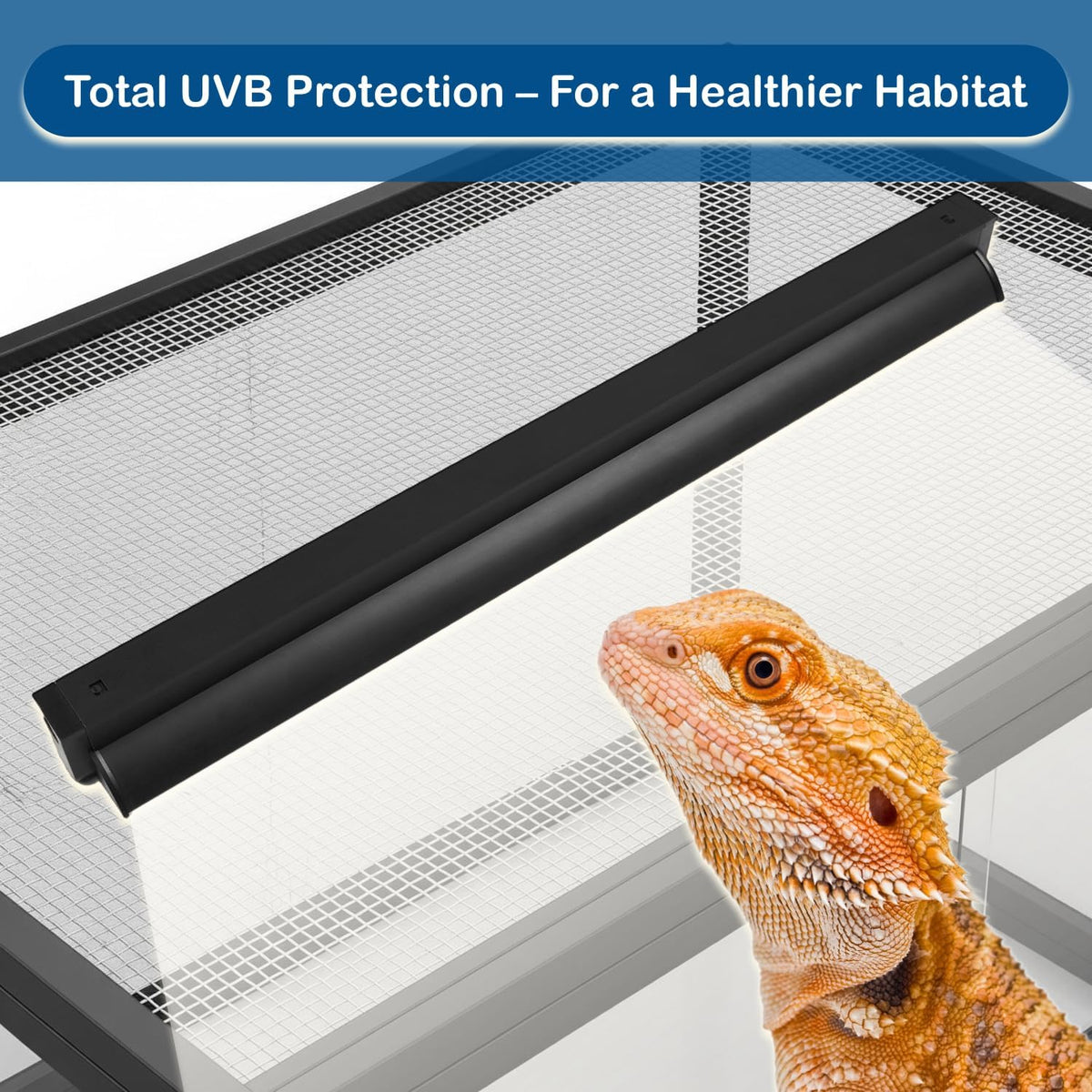 T5 UVB Reptile Light Fixture Kit – 24W High-Output 10.0 UVB Bulb for Bearded Dragons, Turtles & Lizards – Liner UVA/UVB Lighting for Basking & Vitamin D3 Synthesis