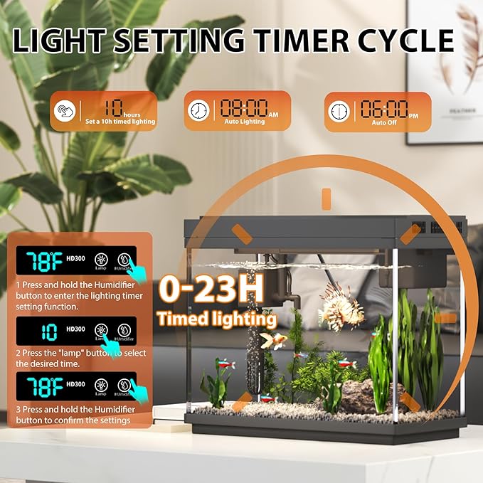 Fish Tank, 2.4 Gallon Fish Aquarium, Fish Tank Starter kit - Image 6