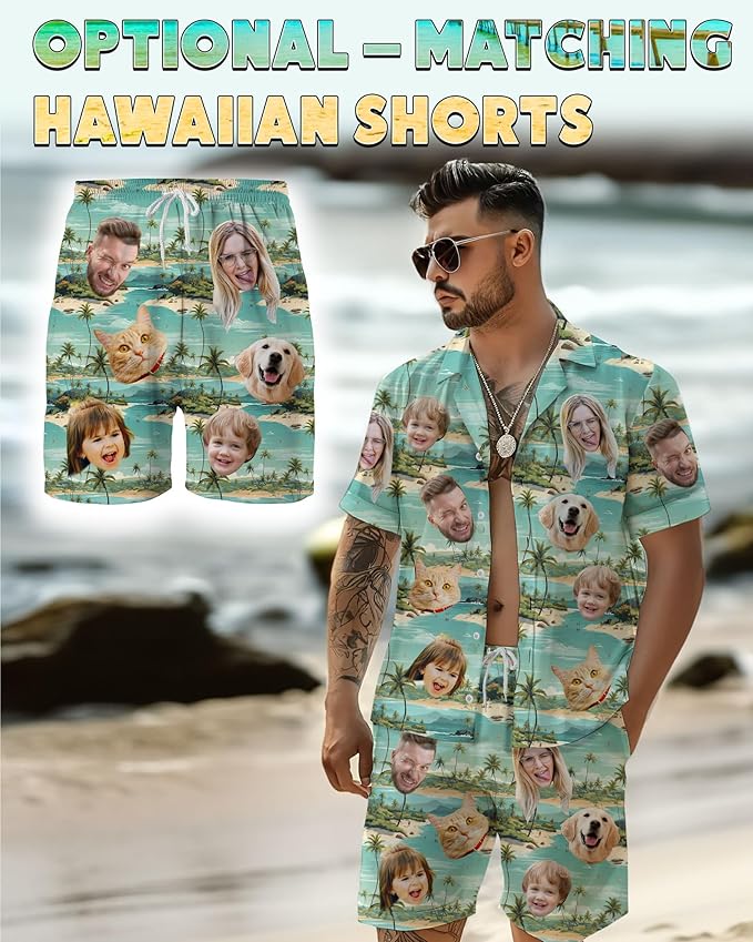 Custom Hawaiian Shirt with Face Photo Picture - Image 7
