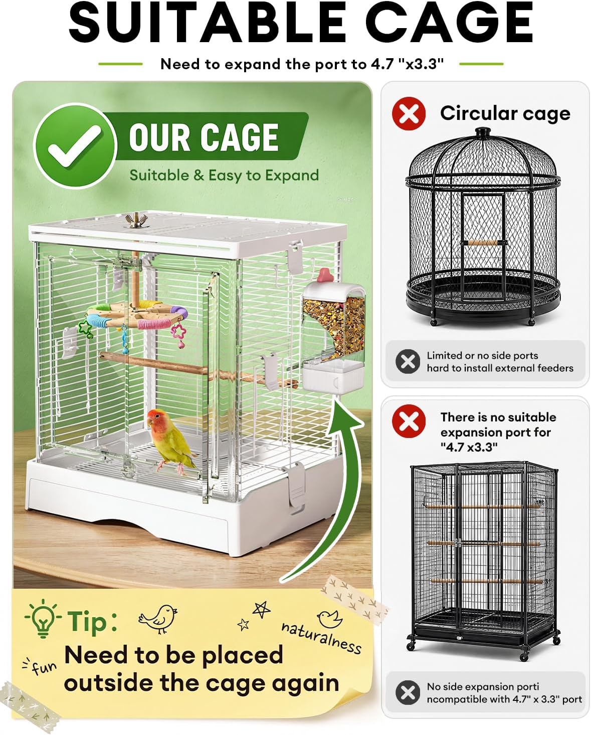 Bucatstate No Mess Bird Feeder, Auto Dispenser, Dual Filter & Waste Drawer
