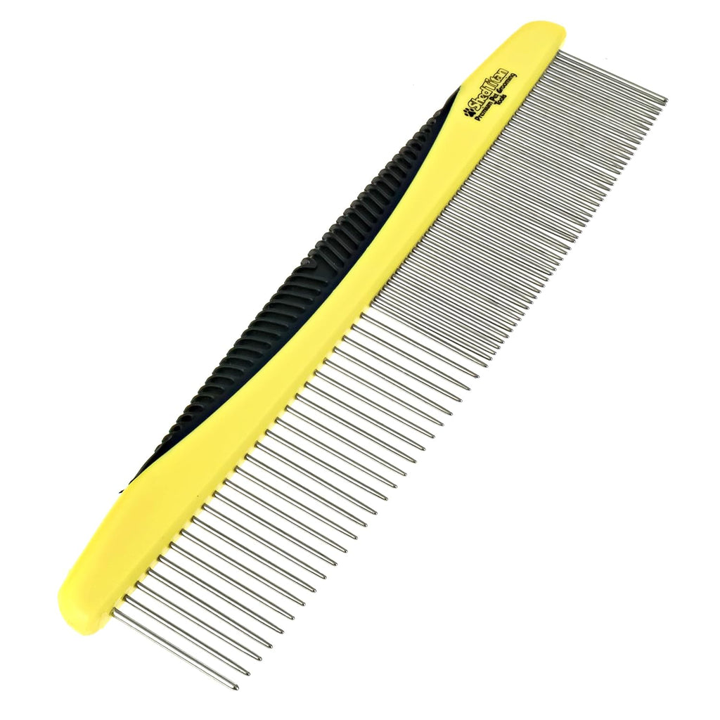 Metal Dog Comb for Matted Hair & Detangler Combs Set - Remove Tangles & Matted Fur - Easy Safe Cat & Dog Combs for Grooming Doodles