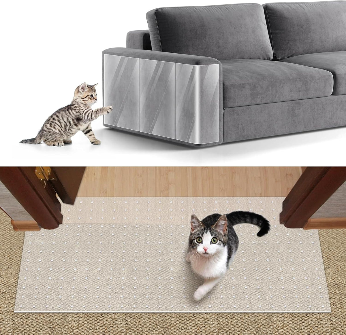 8.2ftx12.2inch Cat Carpet Protector, Robust Plastic Pets Scratch Stopper