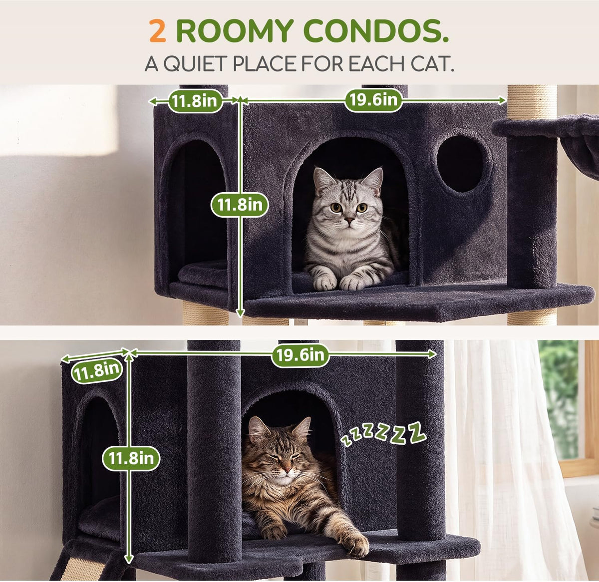 Globlazer 80in Tall Cat Tree for Large Cats, Sturdy Indoor Cat Tower, F80K