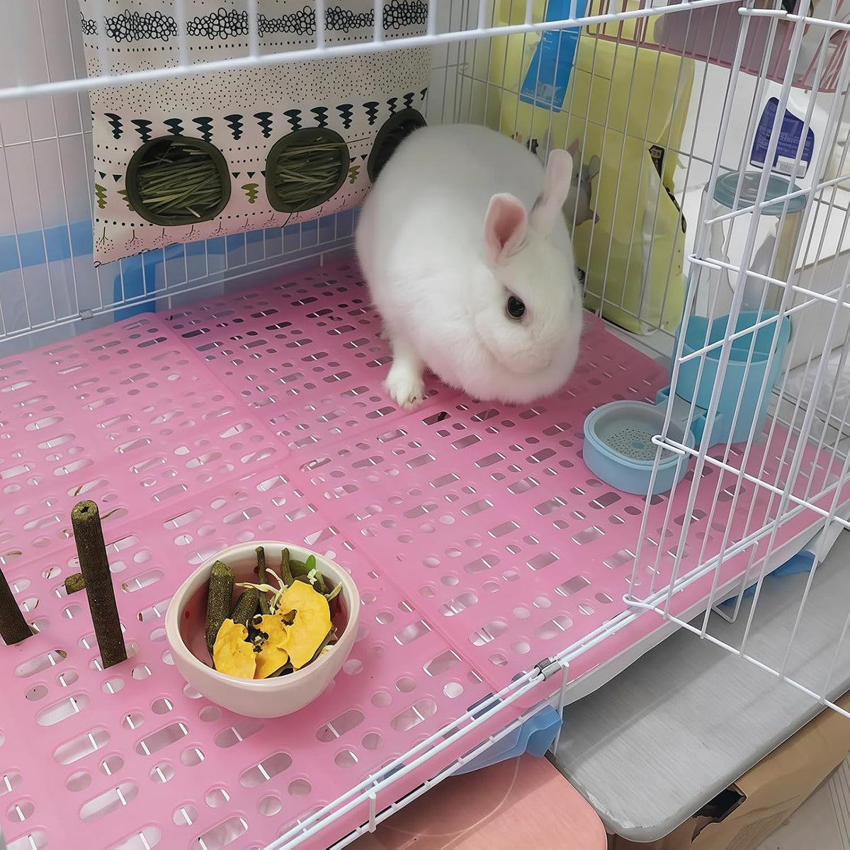 Hamiledyi 10 Pack Rabbit Cage Mats Plastic Resting Mat for Guinea Pig
