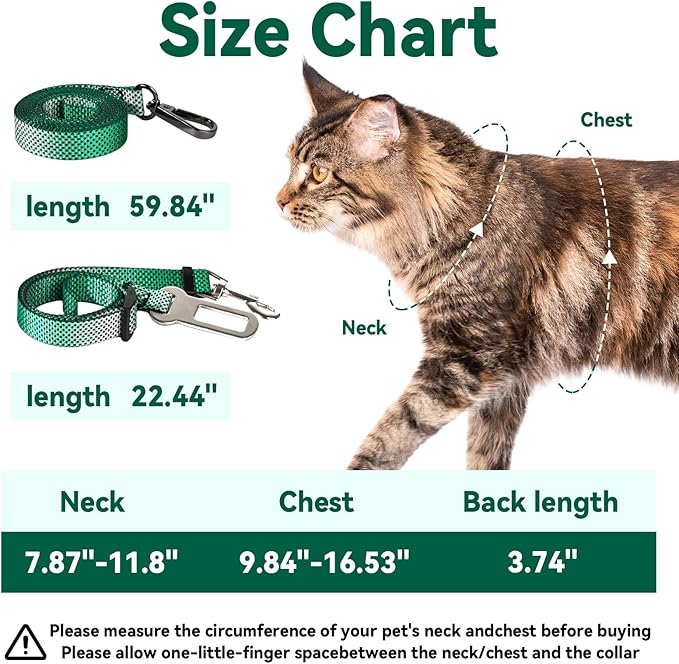 Cat Harness and Leash Set, 3-in-1 Escape Proof Adjustable, Comfortable Soft - Image 6