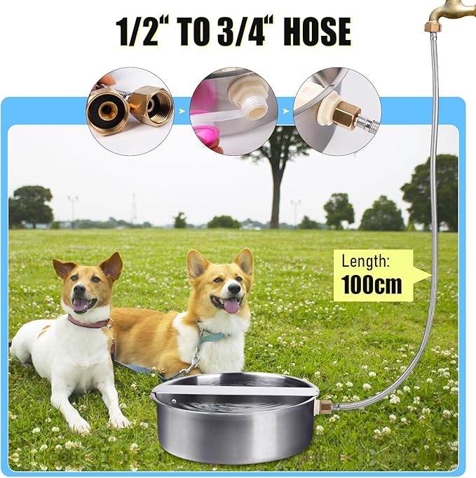 Automatic Dog Water Bowl Dispenser Large Breed Stainless Steel Auto Fill Dog - Image 6