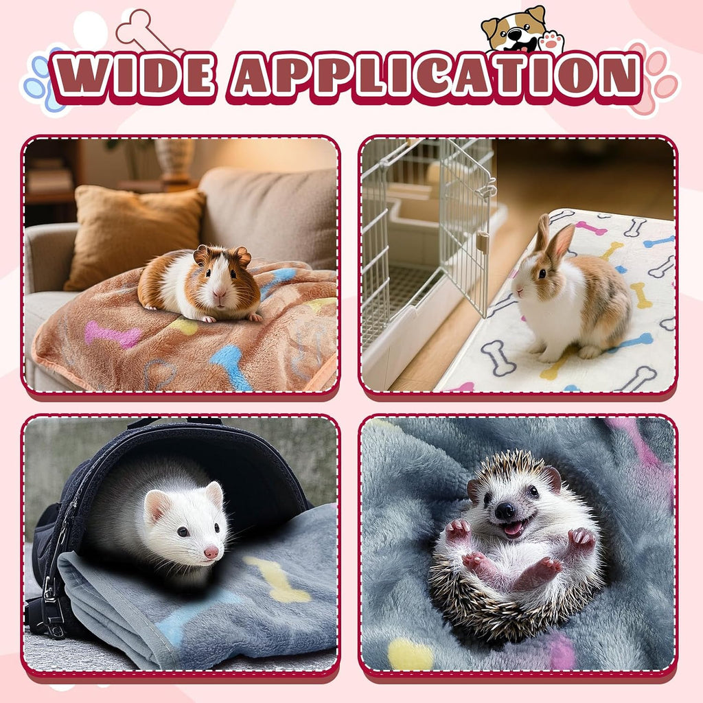 YedsIntu 6 Pcs Washable Guinea Pig Blankets Absorbent Small Animal Fleece Bedding Cage Liners Reusable Pet Pee Pad Sleep Mat Pad Cover for Hamster Ferret Rabbit Chinchilla Hedgehog (Grey, 16" x 24")