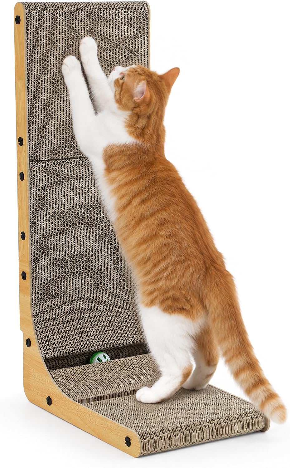 28" Cat Scratcher for Indoor Cats, L Shaped Cardboard Cat Scratching Board