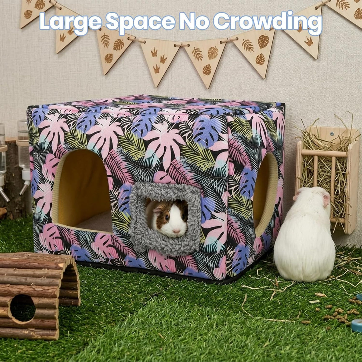 Guinea Pig Hideout, Washable Guinea Pig House, Pink Floral