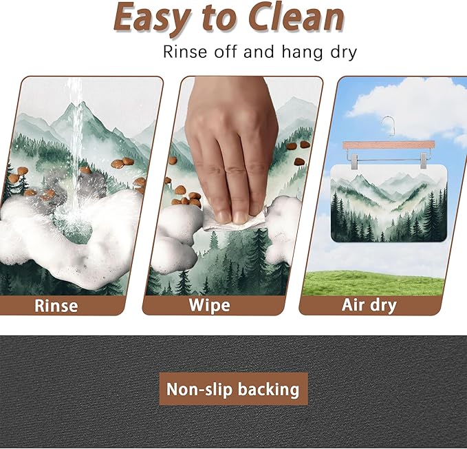 Misty Forest Mountain Dog Food Mat - Image 4