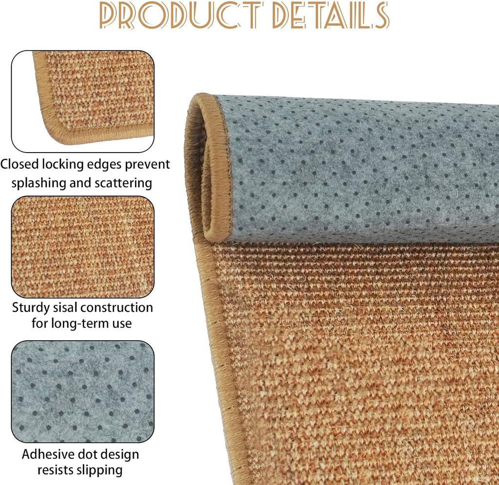 3 Pack Large Cat Scratch Pad 32 x 16 Inches Brown Sisal Mat