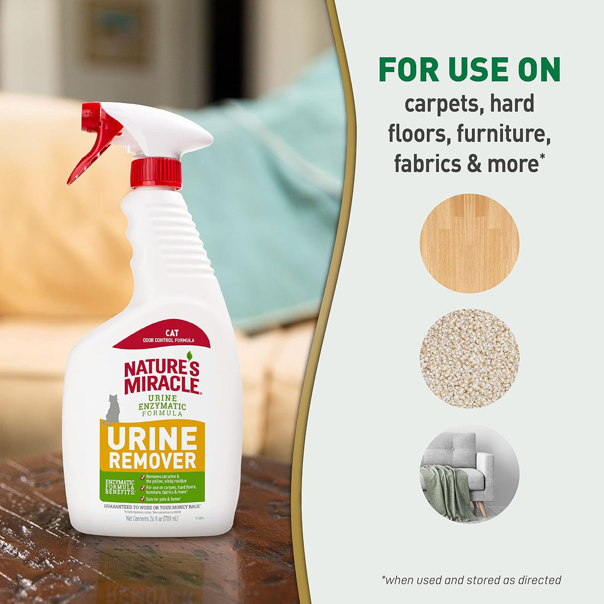 Nature's Miracle Cat Urine Remover, Enzymatic Cleaner, 24 oz
