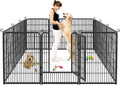 Dog Playpen, 32inch 10 Panels Outdoor Dog Fence Indoor Dog Pen Anti-Rust Pet Puppy Pen Dog Exercise Pen with Lock for Medium Small Dogs, Portable Pet Fence for Yard RV Camping