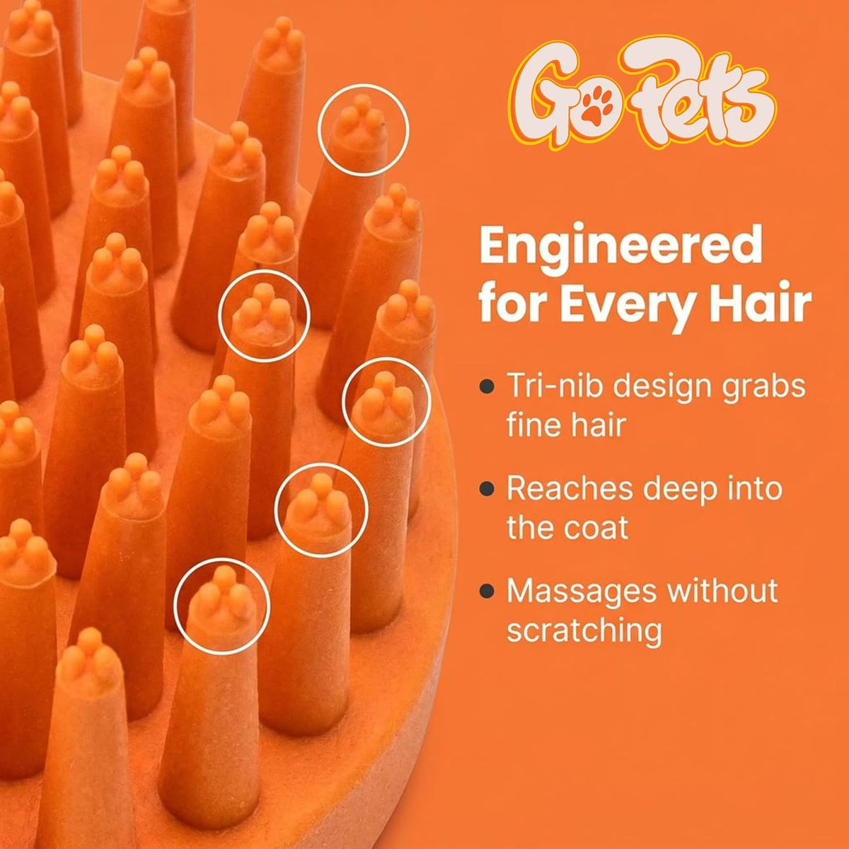 GoPets Curry Comb Pet Bath Brush for Cleaning & Grooming Dogs & Cats
