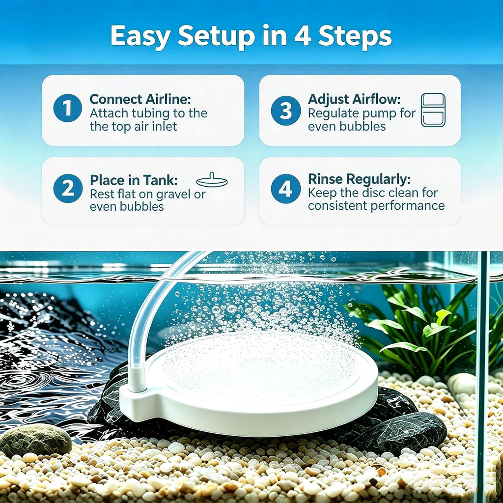 Weighted Double Rim Ceramic Air Stone Disc, 1 Pack 200mm Aquarium Diffuser