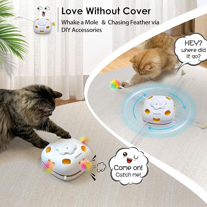 ORSDA Interactive Cat Toys for Indoor, 4 in 1 Automatic Cat Toy for Kitten - Image 4