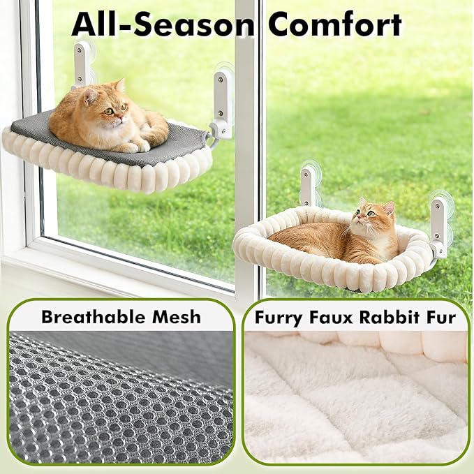Cat Window Perch with Bolster, Cordless Foldable Cat Window Hammock with Strong - Image 6