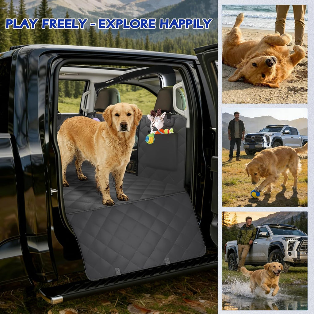 3.0 XL Back Seat Extender for Dogs, Hard Bottom Truck Seat Cover