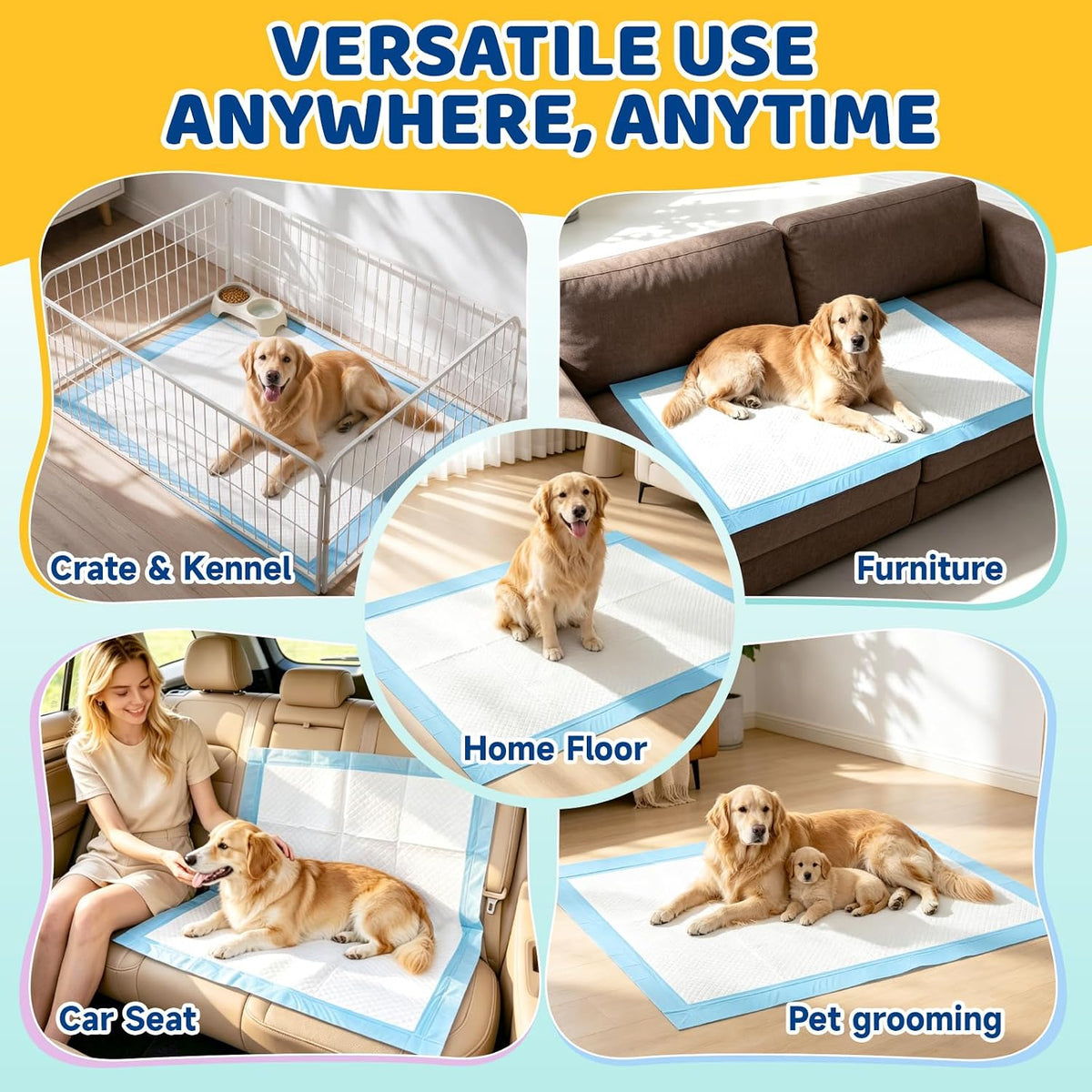 40-Pack Extra Large Super Absorbent Disposable Puppy Pads for Dogs,28x34in|Dog Training Pee Pads, Leakproof Protection,Quick-Dry,Tear-Resistant, Odor Control,Suitable for All Dogs and All Ages