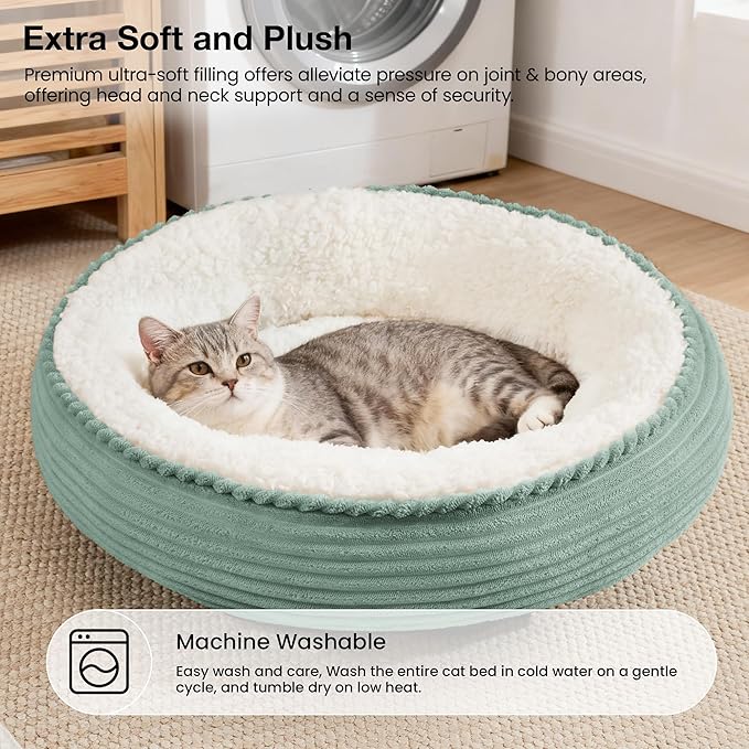 Love's cabin Round Donut Cat and Dog Cushion Bed, 20in Pet Bed - Image 7