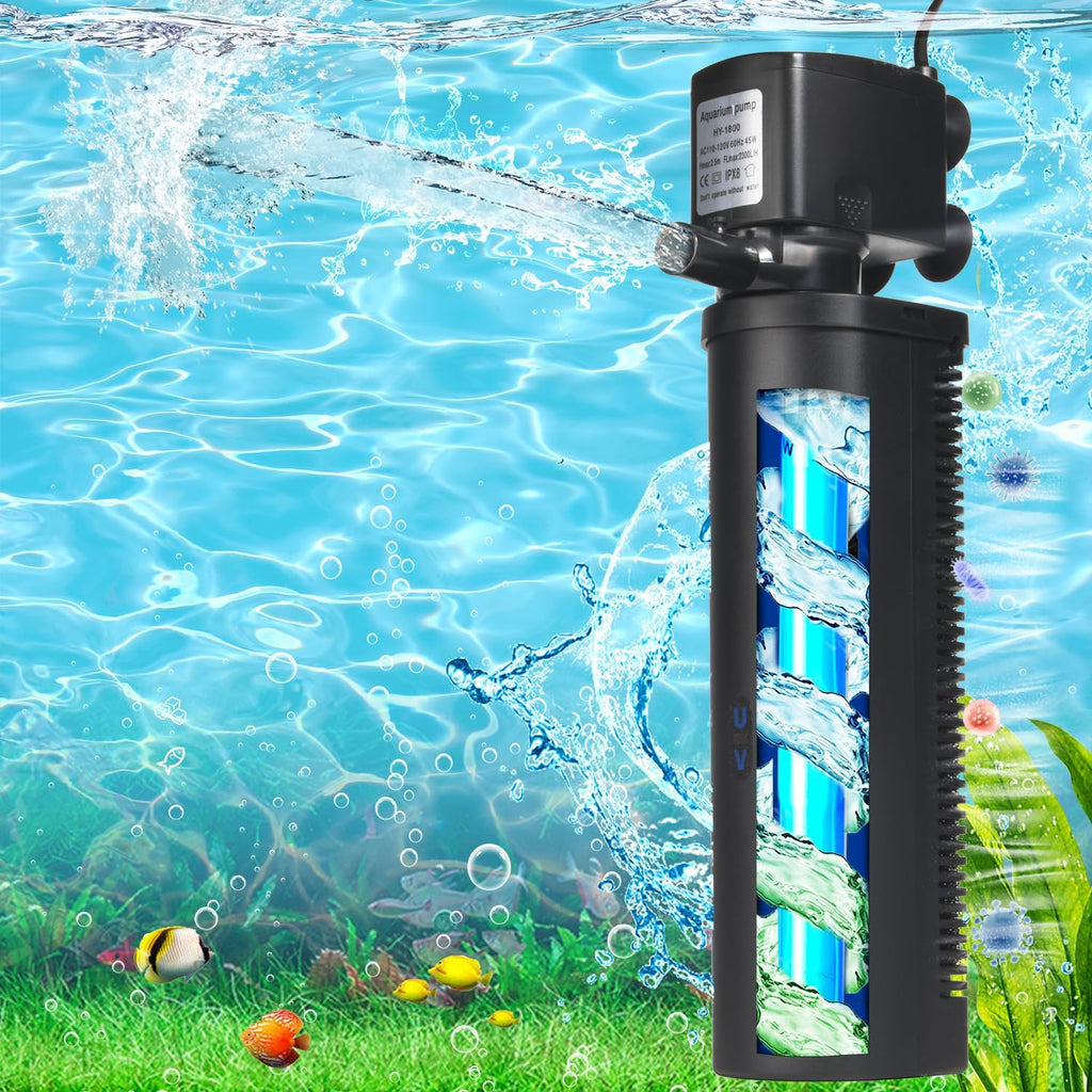 TARARIUM U-V Aquarium Filter for Fish Turtle Tank,Extra Large fit 80-300Gal