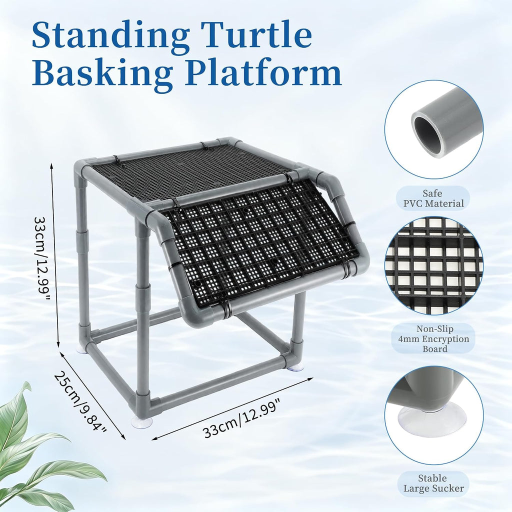 Turtle Basking Platform, Standing Dock with Non-Slip Ramp 1 Set