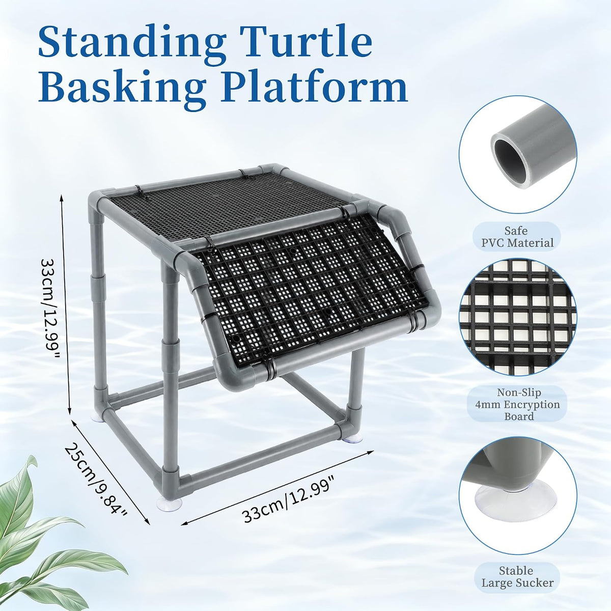 Turtle Basking Platform, Standing Dock with Non-Slip Ramp 1 Set