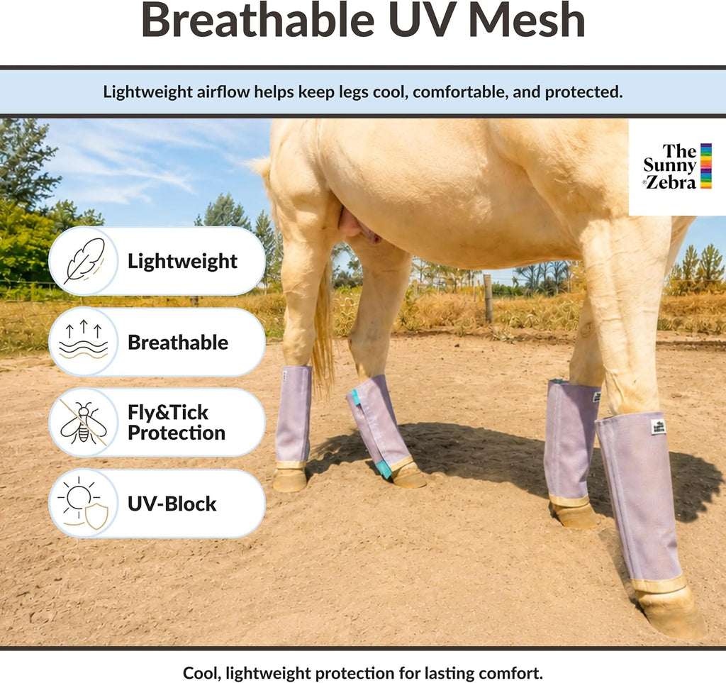 TSZ Horse Fly Boots for Horses - Breathable Fly Leggings [Set of 4]