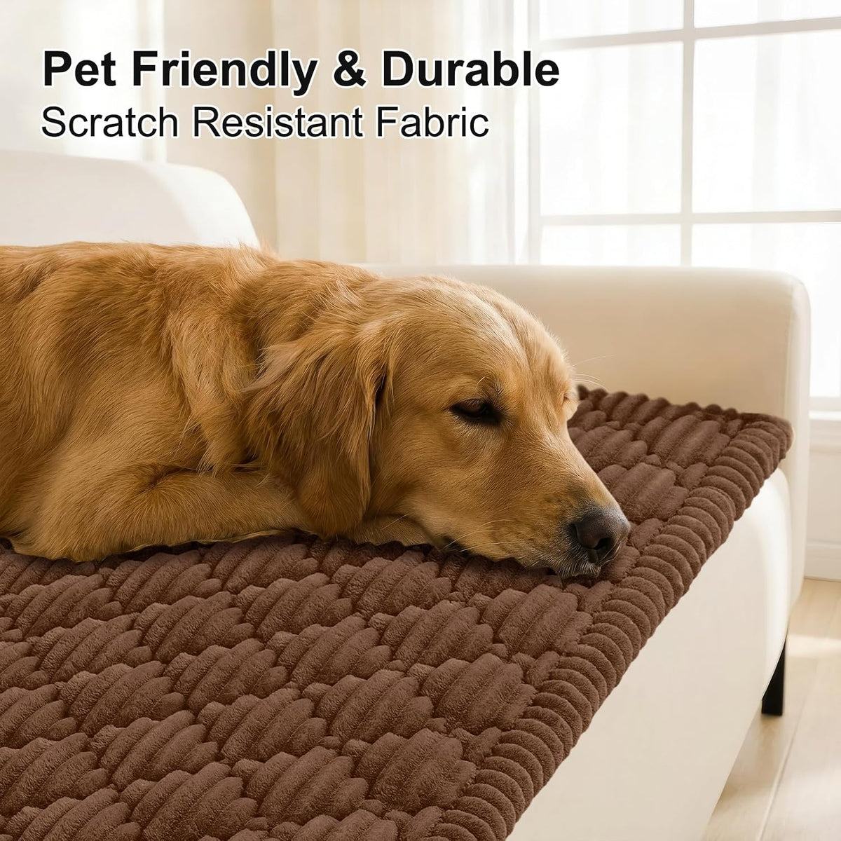 Smiry Couch Cover for Dogs Washable, Non Slip Fuzzy Pet Sofa Protector
