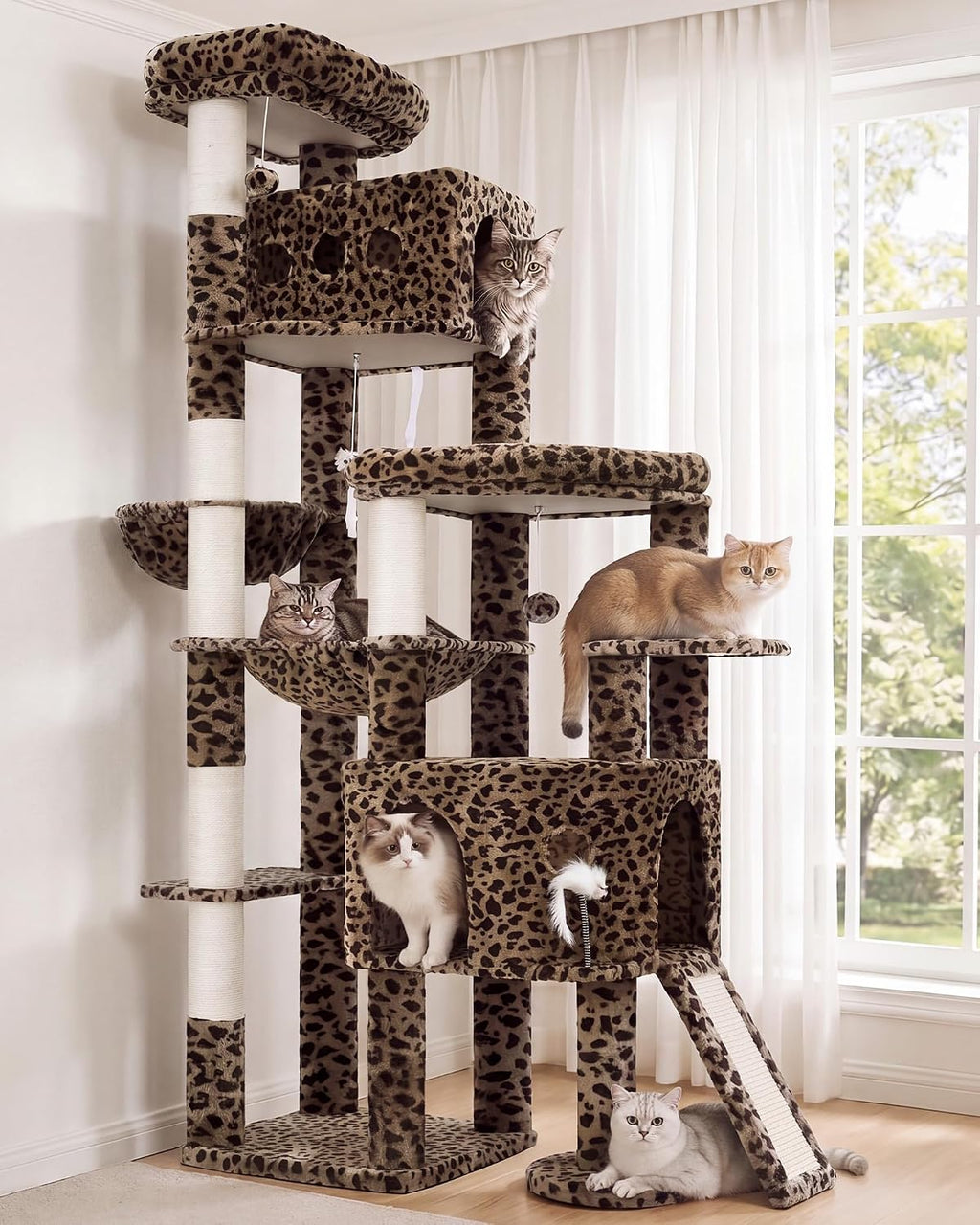 Cat Tree, 78.7" Tall Heavy Duty Cat Tower for Indoor Cat VCT033BW