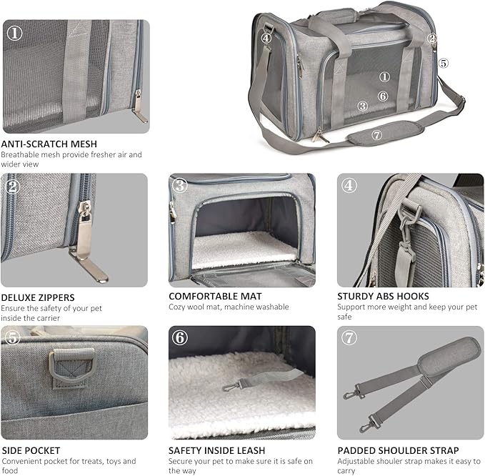 Henkelion Large Cat Carriers Dog Carrier Pet Carrier - Image 3