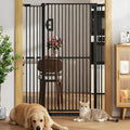 Jekriuet 57" Extra Tall Pet Gate, 27.5"-38.5" Wide, Black