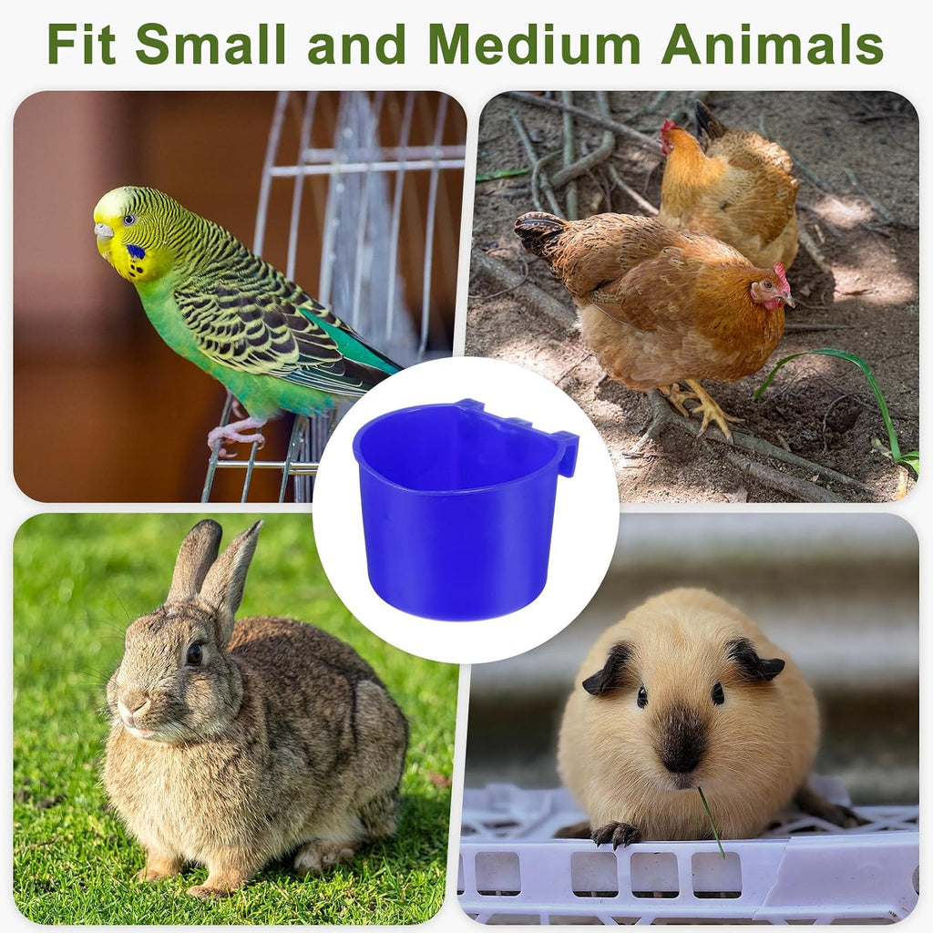 M METERXITY 10-Pack Bird Cage Cups 7 oz Plastic, Blue