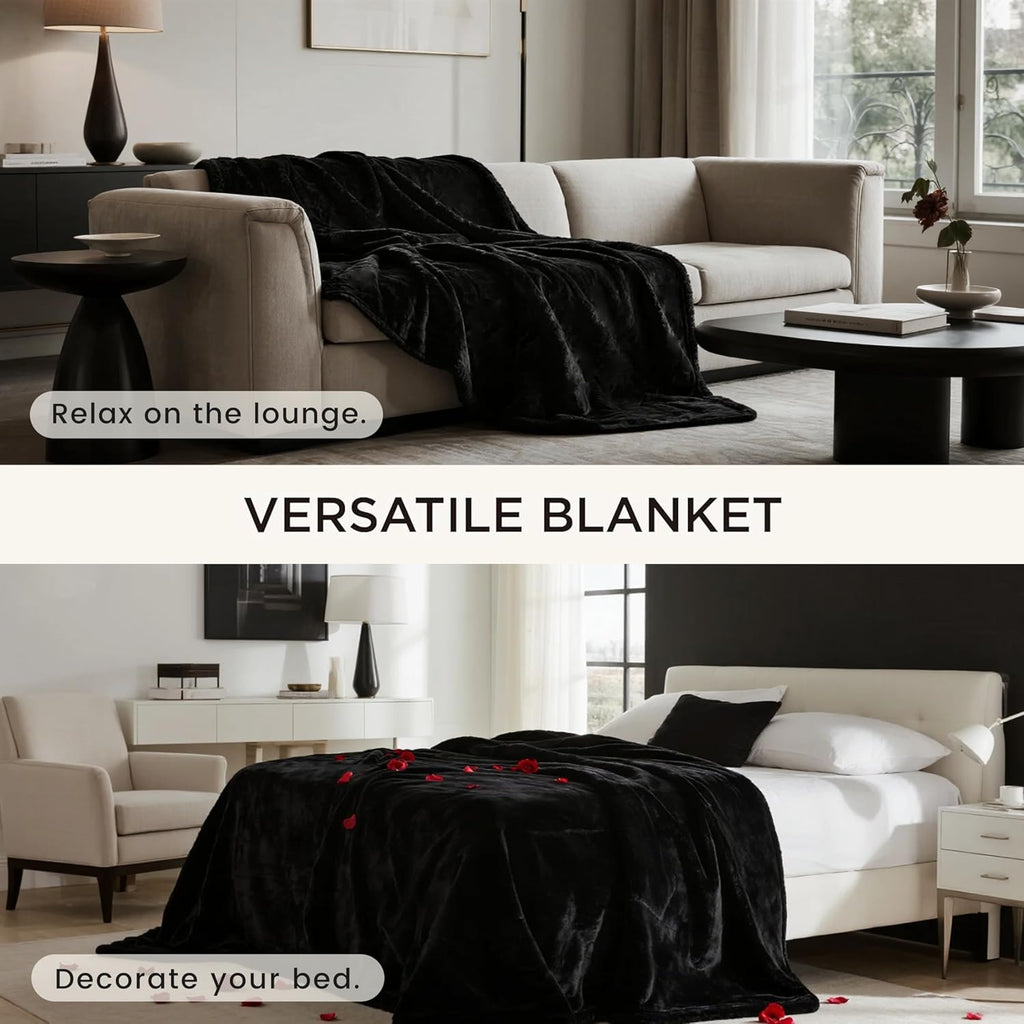 gogobunny Waterproof Blanket for Bed Couch, Sherpa Fleece Throw, 50x60