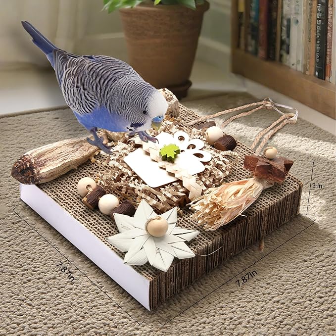 Kyouki Bird Toys, Parakeet Toys, Parrot Toy, Conure Hanging Chewable Cardboard - Image 5