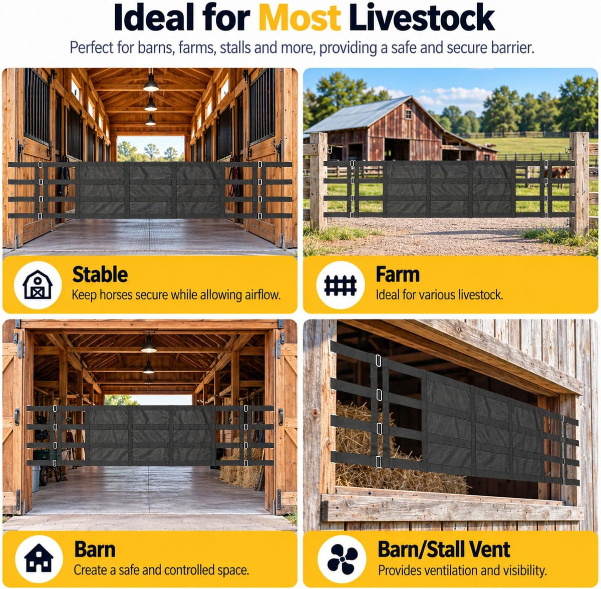 Aisle Guard Adjustable Length 10' to 12' Stall Guards