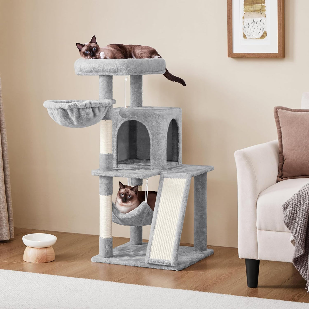 Yaheetech 40in Cat Tree for Indoor Large Cats with Large Top Perch