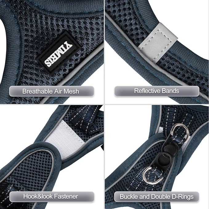 YIMEIS Dog Harness and Leash Set, No Pull Soft Mesh Pet Harness, Reflective - Image 2