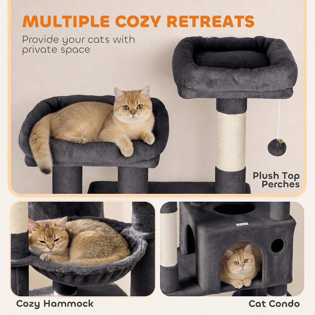 PawHut Extra Large Cat Tree Tower Dual Baseboard 79-Inch for Large Cats