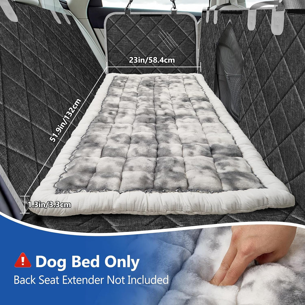 Thickened Dog Bed for Car Back Seat, Upgraded Bottom Non-Slip, Fits Hard Bottom car seat Cover for Dogs, Premium Mixed Color, Dog Car Seat Cover
