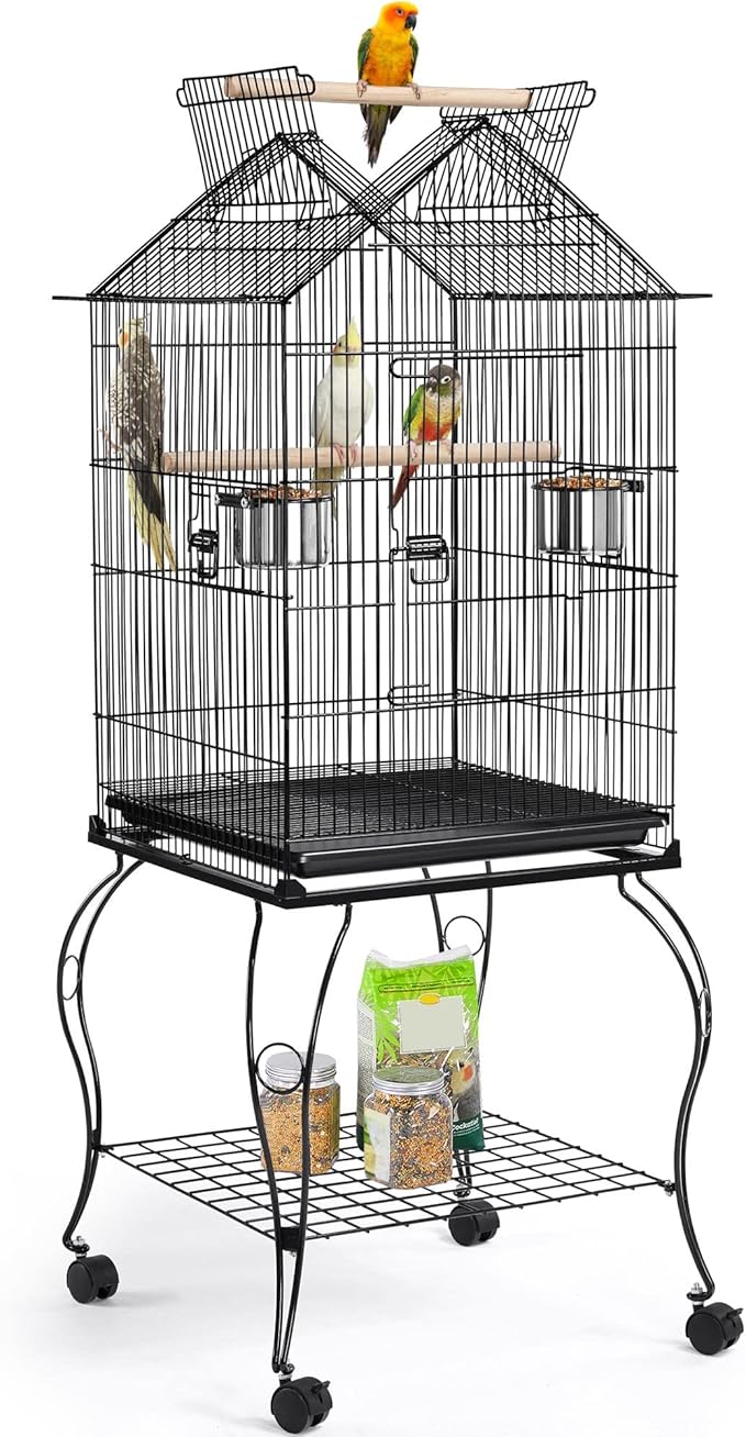 Yaheetech 57-Inch Rolling Open Top Roof Bird Cage by Yaheetech