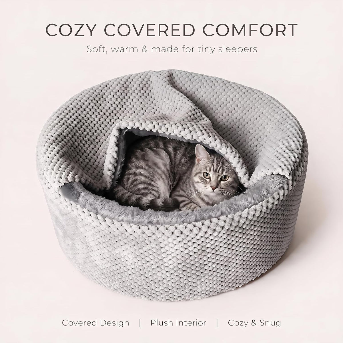 Covered Cat Bed for Kittens & Small Cats,