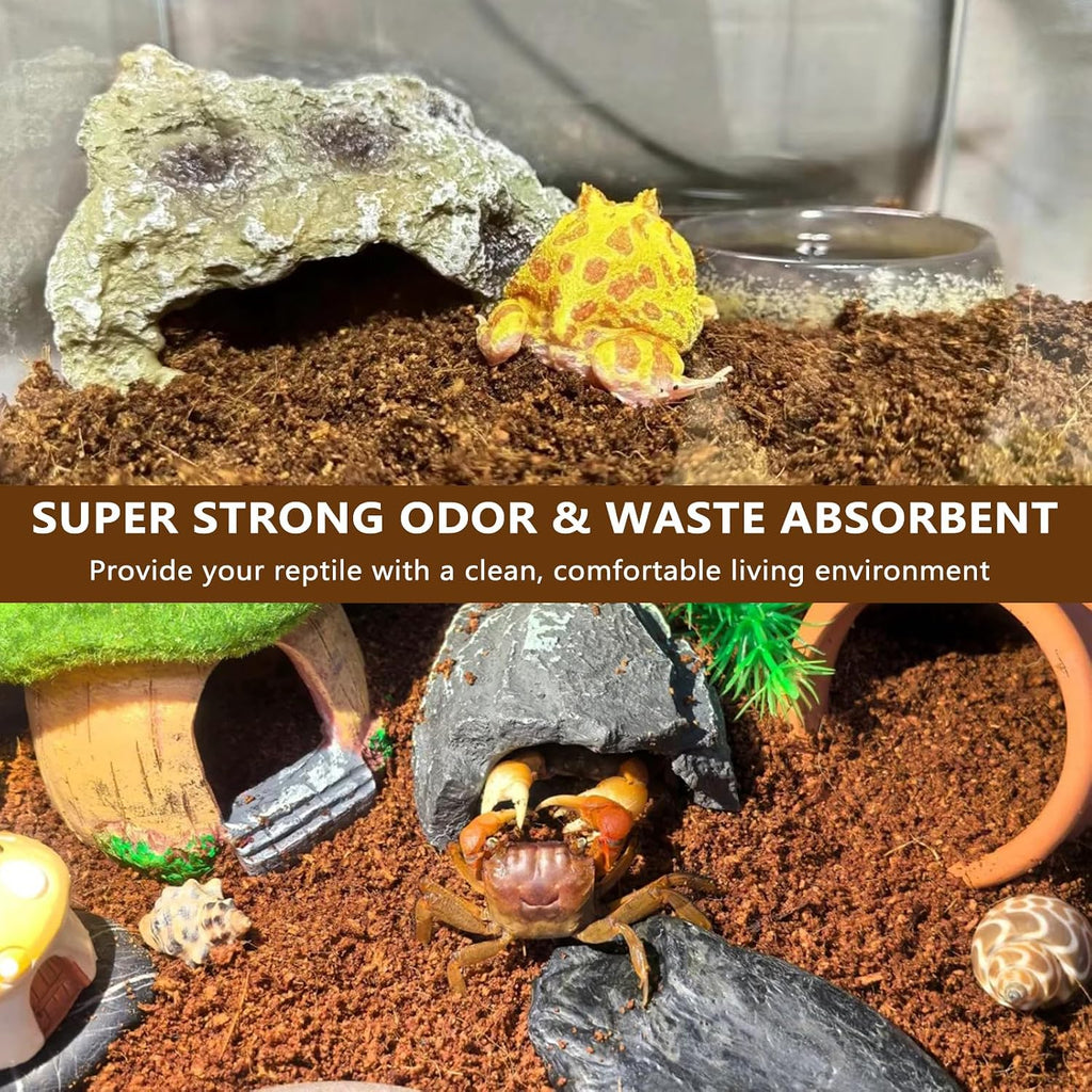 BNOSDM Reptile Soil Substrate,Natural Terrarium Bedding,Snake Bedding,Fluffy Reptile Tank Substrate for Tortoise Hermit Crab Tarantulas Lizards
