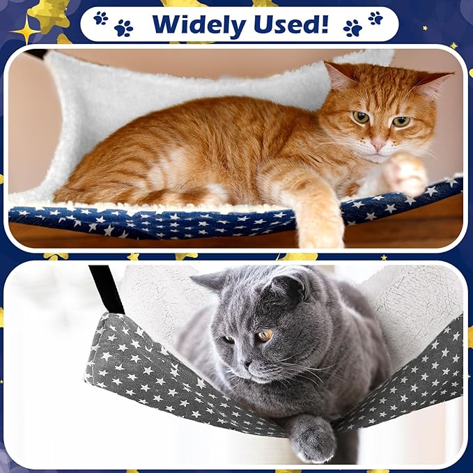 Jetec 2 Pack Cat Hammock for Cage, Catio Accessories Reversible Soft Cats Bed - Image 2