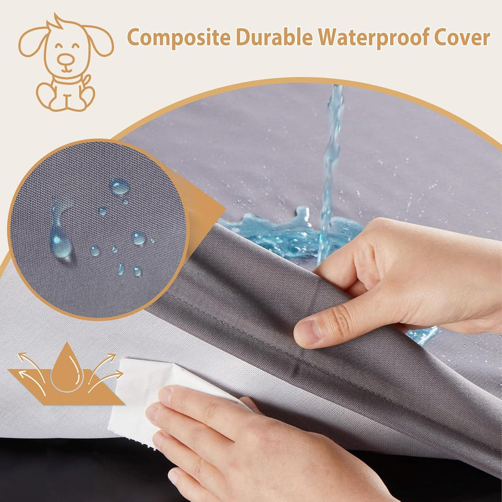 BFPETHOME Outdoor Waterproof Dog Bed for Large Dogs, Washable Cover, 36"