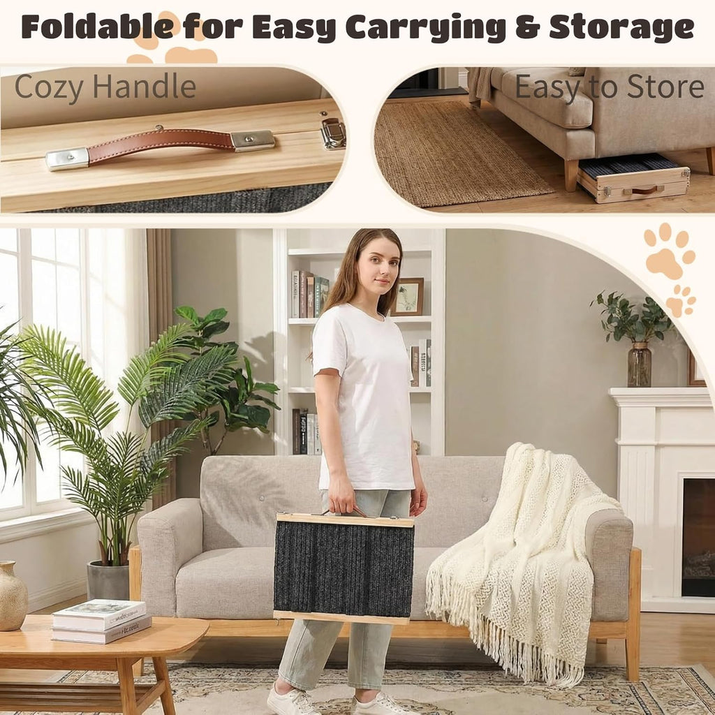 Dog Ramp for Couch & Bed for Small Dogs, Foldable Small Dog Ramps for Sofa - 31.5" LX12 W, 4 Adjustable Height, Portable, Stable, Non-Slip, Carry Handle