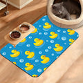 Yellow Rubber Ducks Dog Food Mat, Soap Bubbles Absorbent Pet Feeding Mat by Unknown