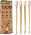 Dog and Cat Toothbrush - Two Sided Bamboo, Soft Bristles 4-Pack