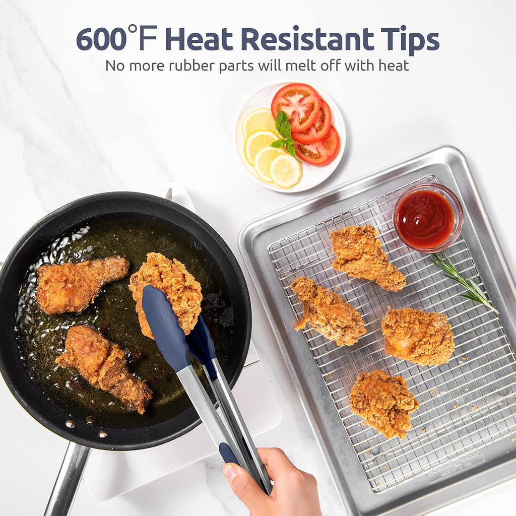 U-Taste Kitchen Tong for Cooking, 600¬∫F Heat-Resistant, 2Pcs/Midnight Blue
