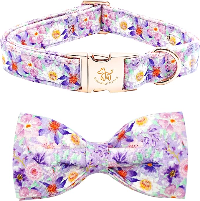 Elegant little tail Dog Collar, Rose Print Pet Collar Summer Dog Collar Durable by Elegantlittletail